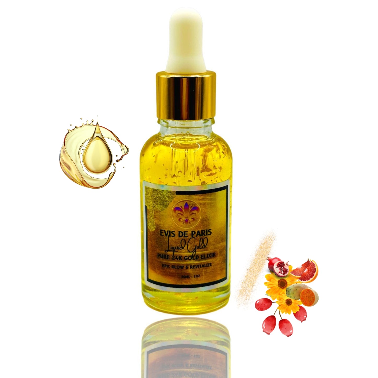 EVIS DE PARIS Liquid Gold - Pure 24K Gold Facial Glow ELIXIR